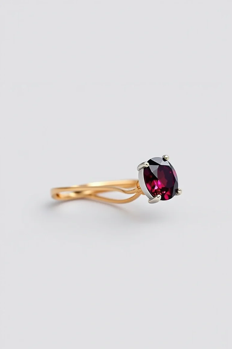 14K CONTEMPORARY GARNET DIAMOND SLIDE