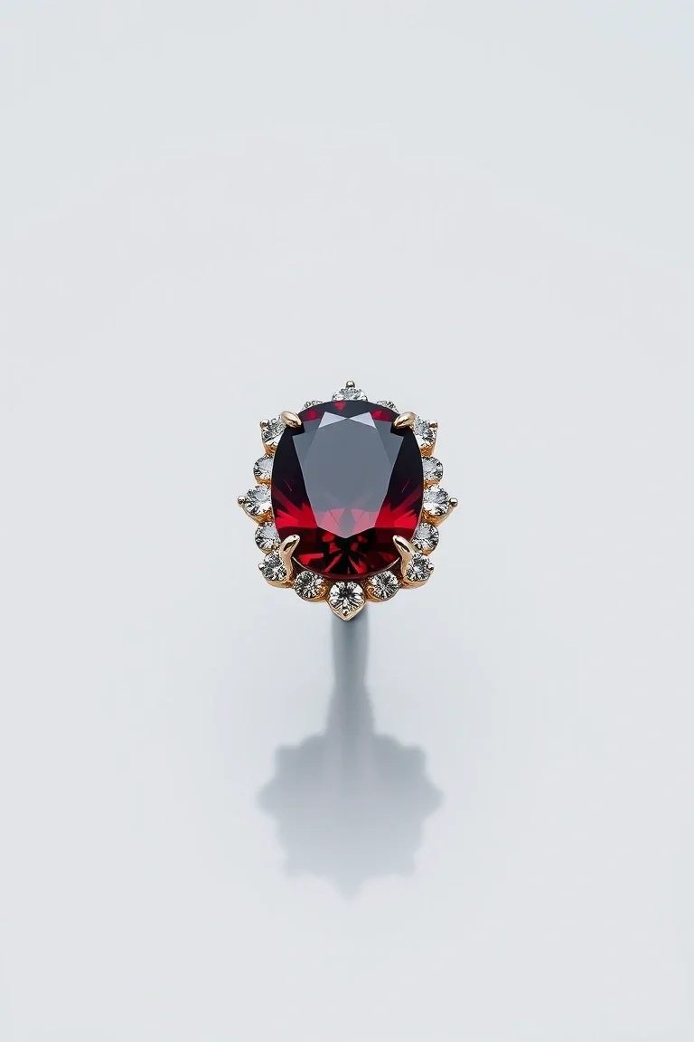 14K CONTEMPORARY GARNET DIAMOND SLIDE