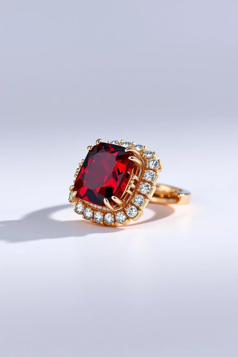 14K CONTEMPORARY GARNET DIAMOND SLIDE