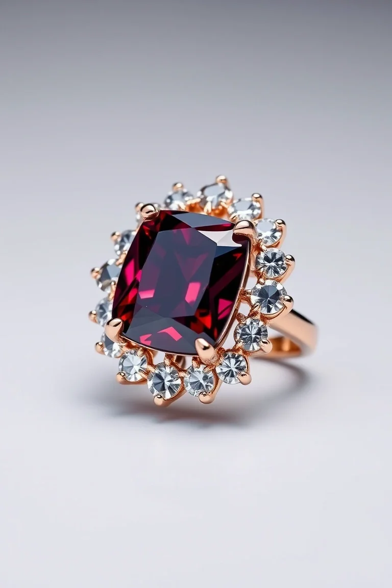 14K CONTEMPORARY GARNET DIAMOND SLIDE