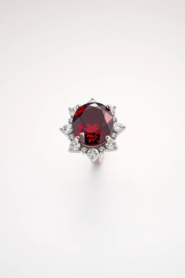 14K CONTEMPORARY GARNET DIAMOND SLIDE
