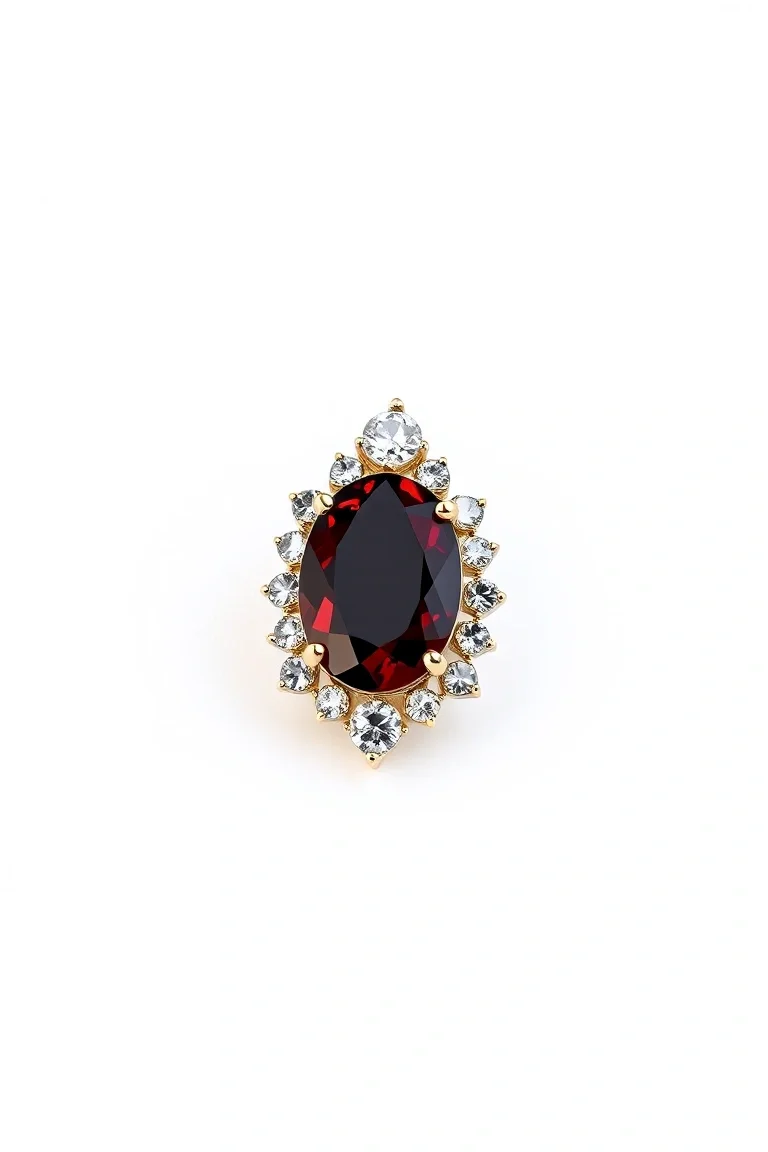 14K CONTEMPORARY GARNET DIAMOND SLIDE