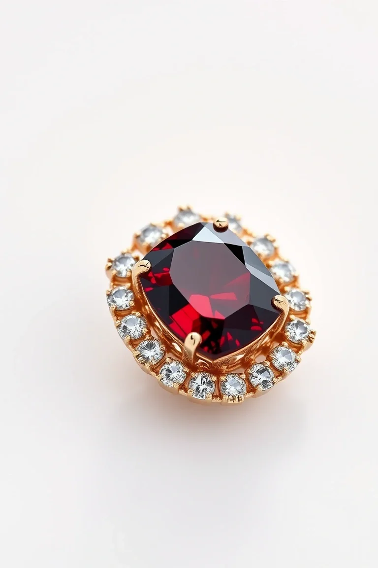 14K CONTEMPORARY GARNET DIAMOND SLIDE
