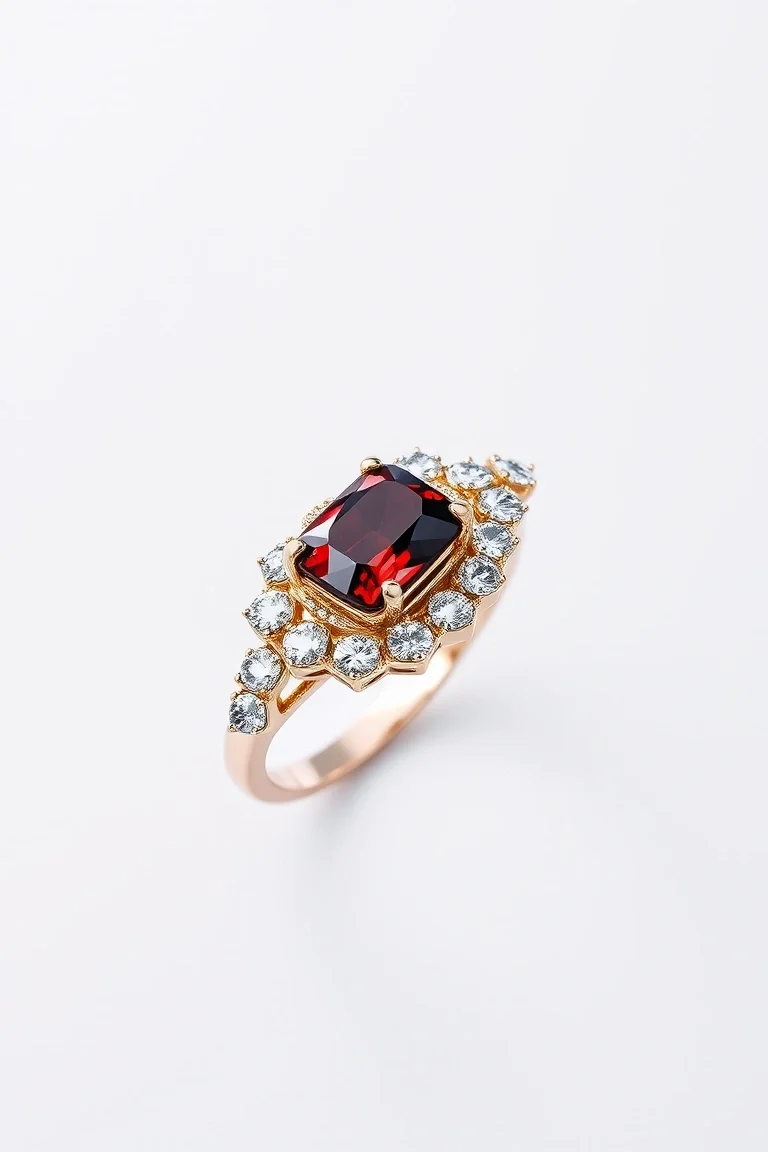 14K CONTEMPORARY GARNET DIAMOND SLIDE