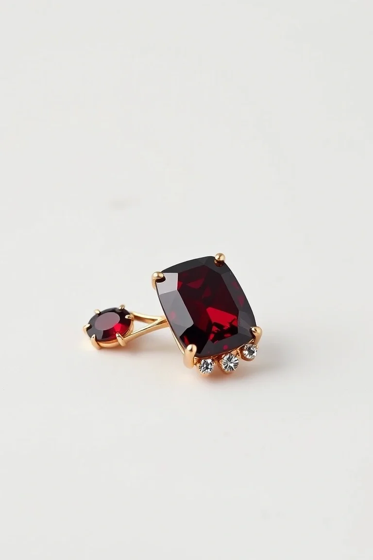 14K CONTEMPORARY GARNET DIAMOND SLIDE