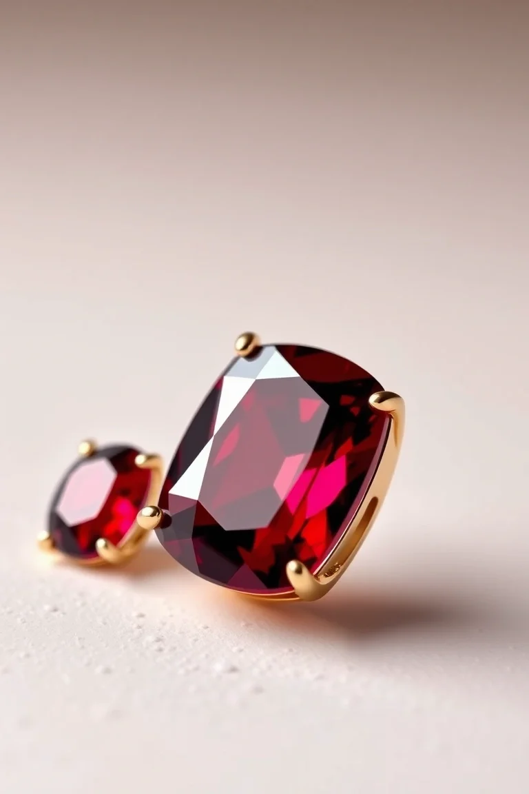 14K CONTEMPORARY GARNET DIAMOND SLIDE