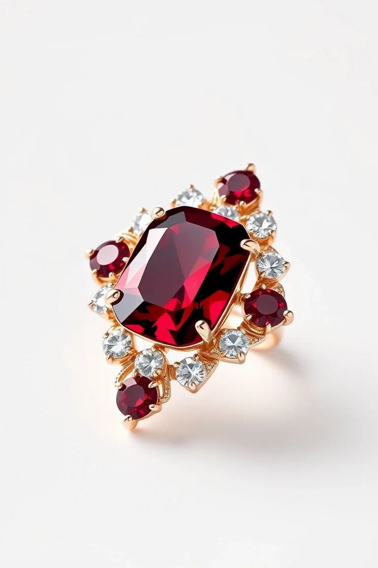 14K CONTEMPORARY GARNET DIAMOND SLIDE