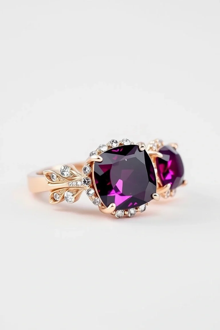 14K CONTEMPORARY GARNET DIAMOND SLIDE