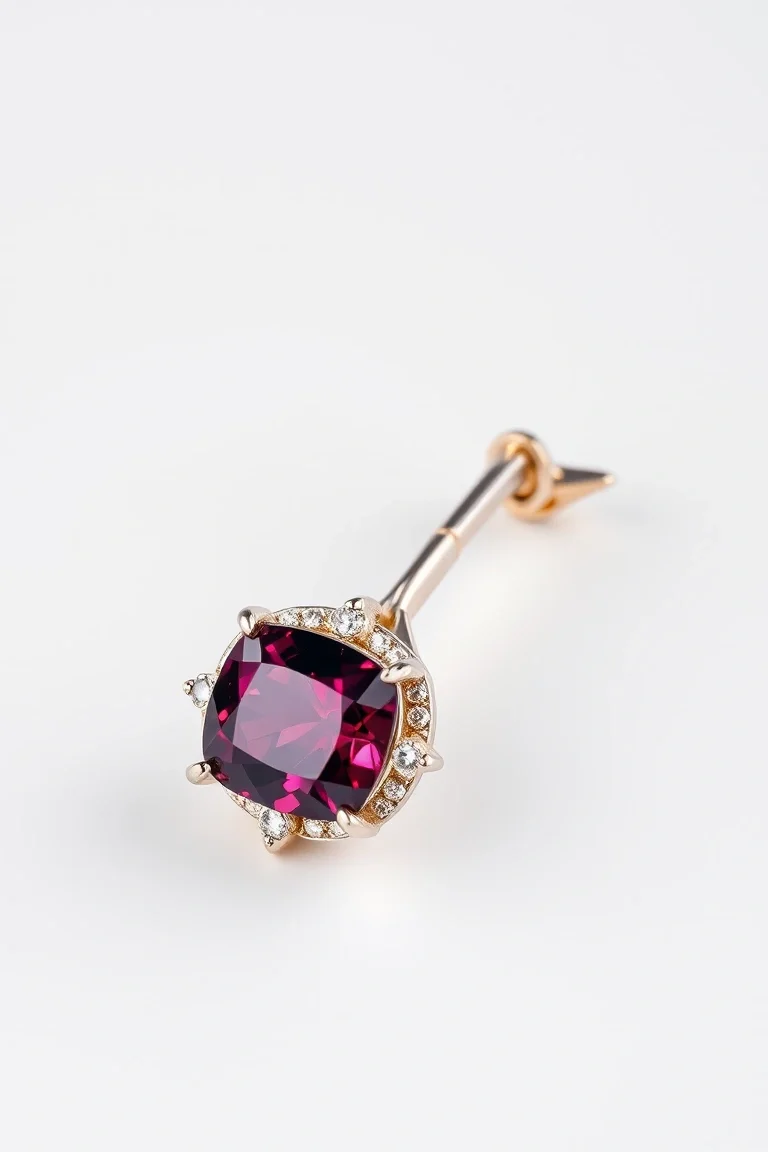 14K CONTEMPORARY GARNET DIAMOND SLIDE
