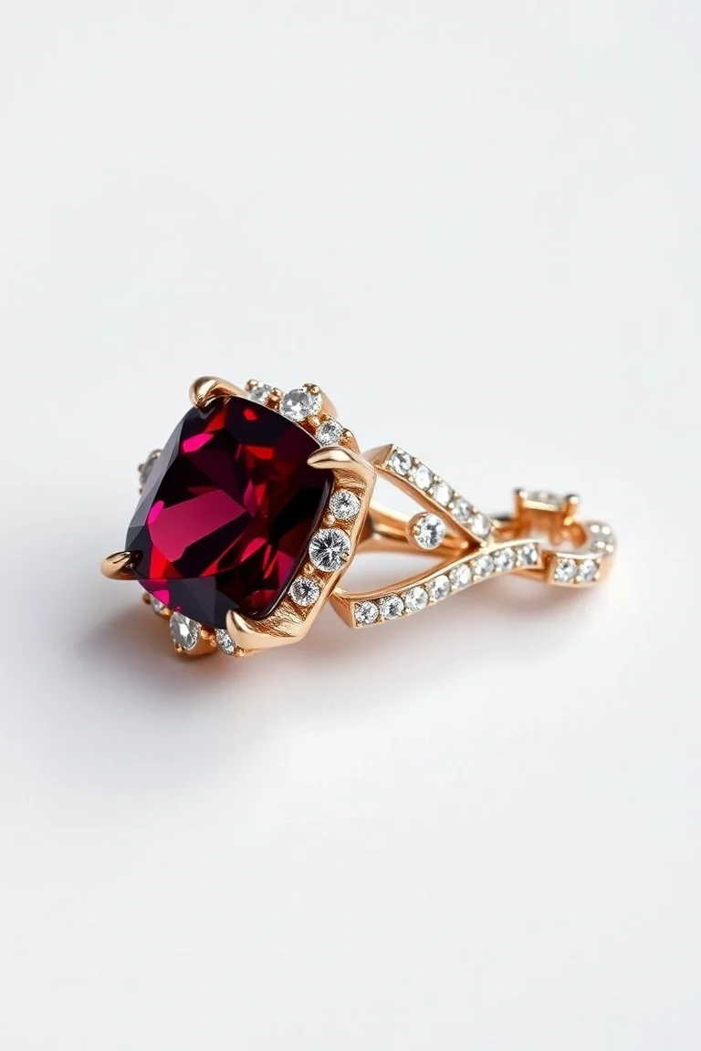 14K CONTEMPORARY GARNET DIAMOND SLIDE