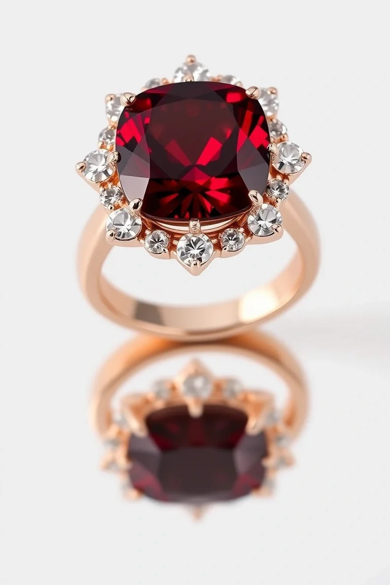 14K CONTEMPORARY GARNET DIAMOND SLIDE