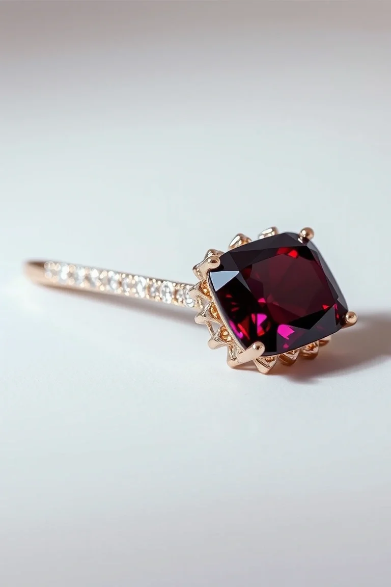14K CONTEMPORARY GARNET DIAMOND SLIDE