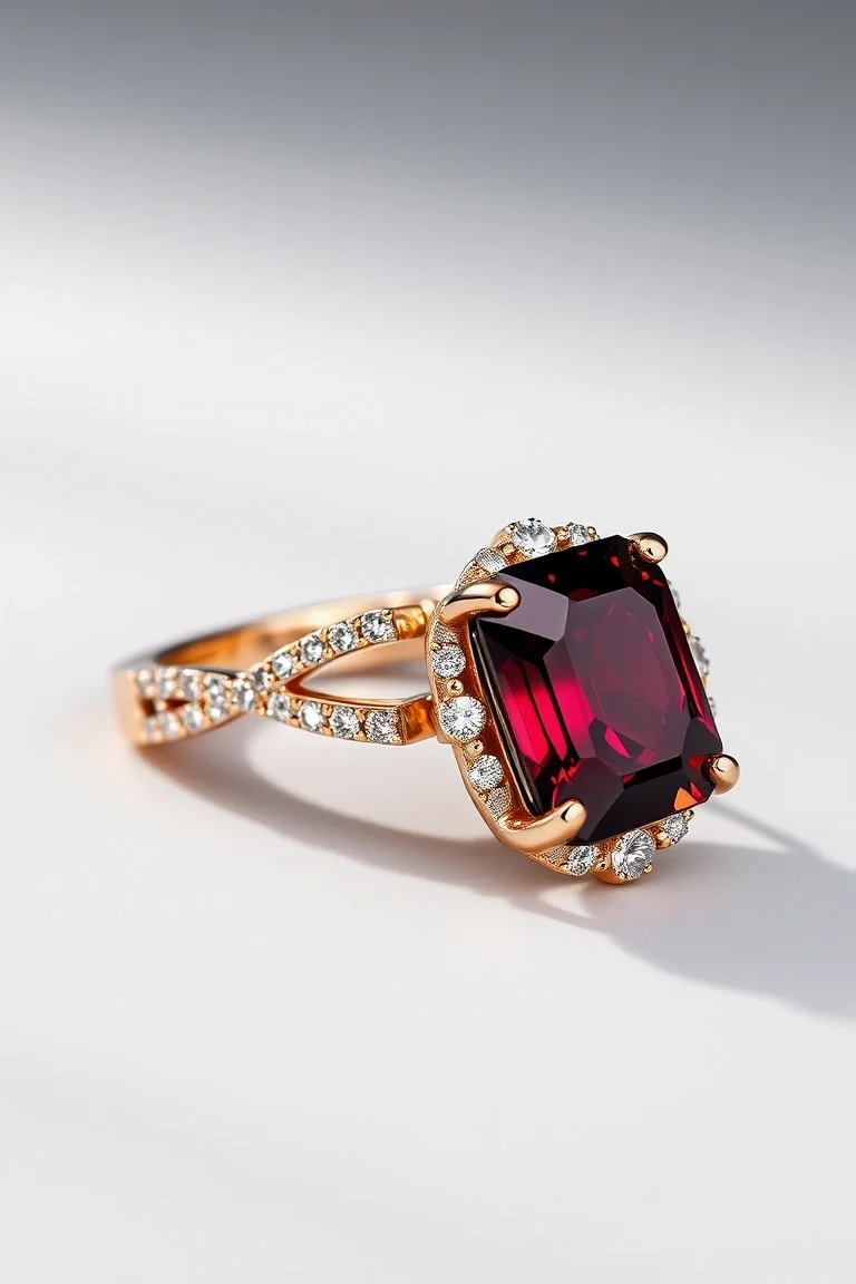 14K CONTEMPORARY GARNET DIAMOND SLIDE