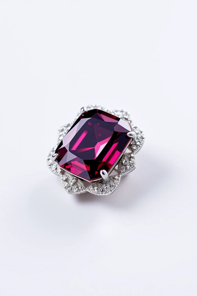 14K CONTEMPORARY GARNET DIAMOND SLIDE