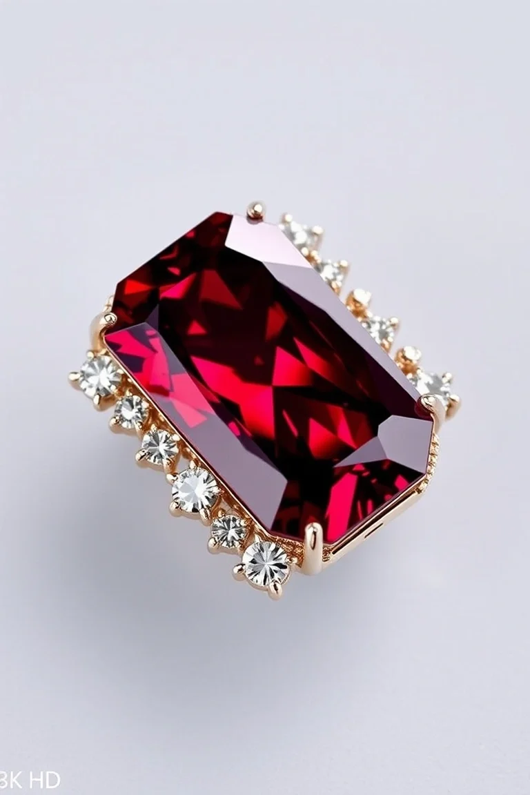 14K CONTEMPORARY GARNET DIAMOND SLIDE