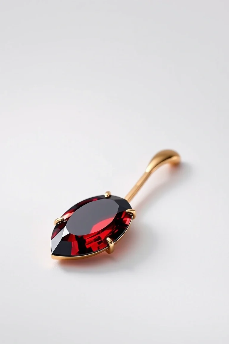 14K CONTEMPORARY GARNET DIAMOND SLIDE