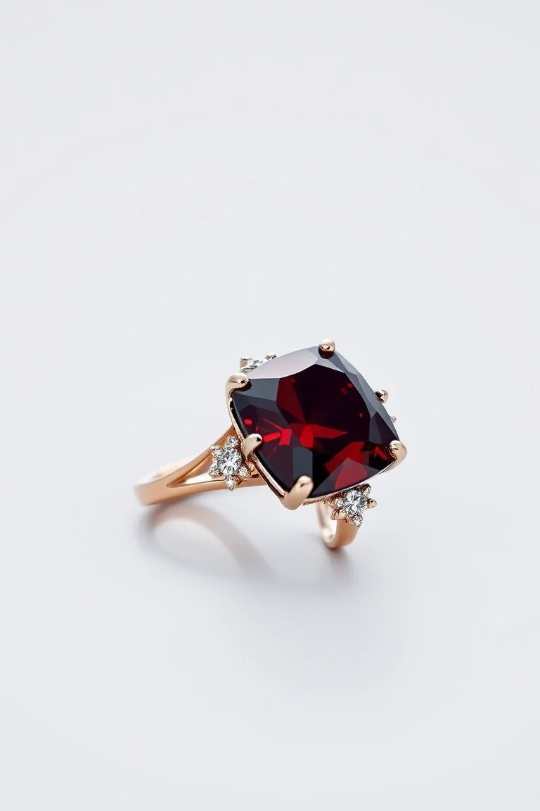 14K CONTEMPORARY GARNET DIAMOND SLIDE
