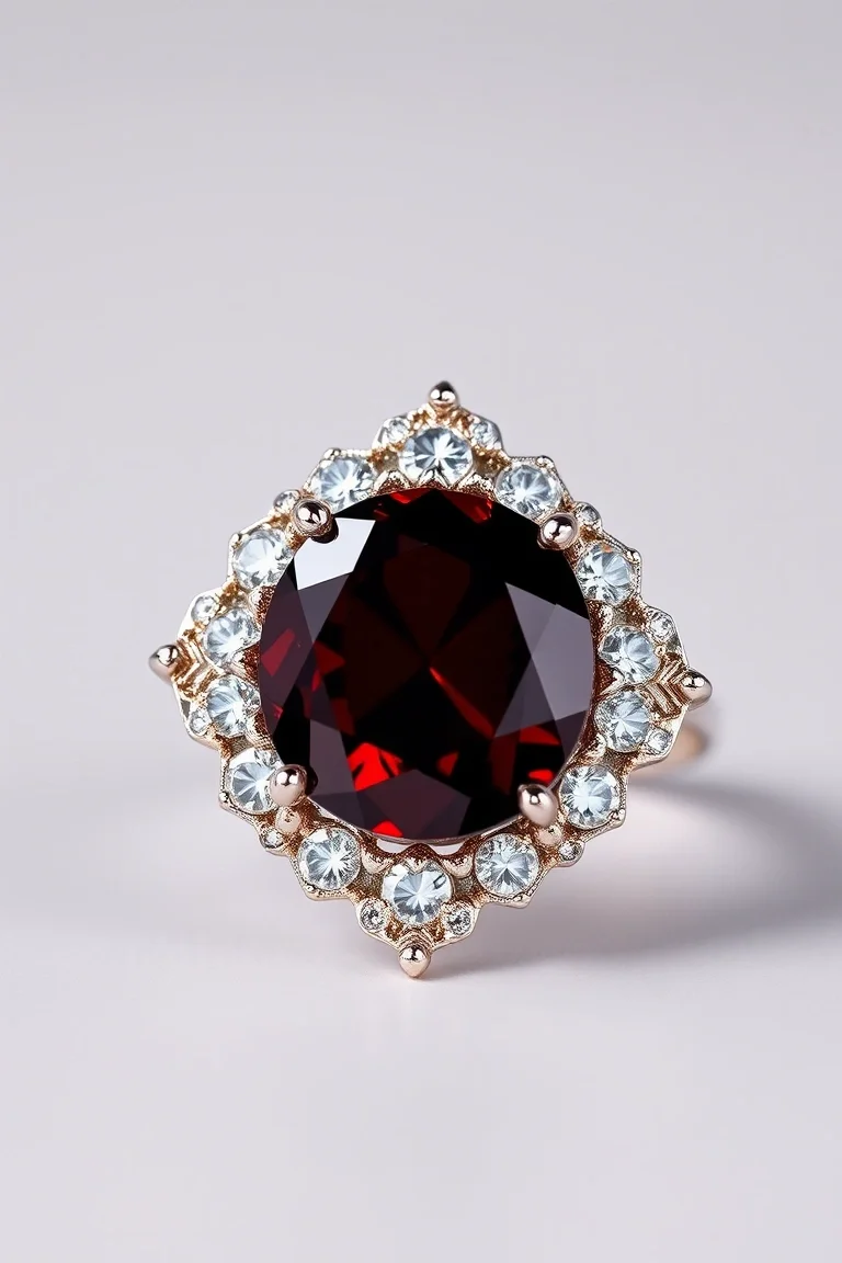 14K CONTEMPORARY GARNET DIAMOND SLIDE