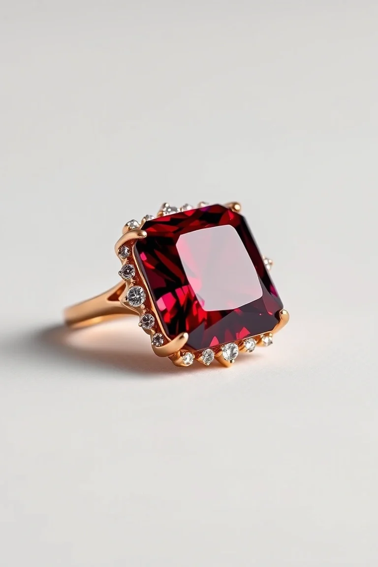 14K CONTEMPORARY GARNET DIAMOND SLIDE