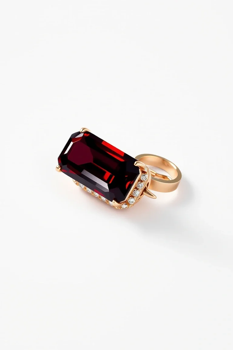 14K CONTEMPORARY GARNET DIAMOND SLIDE