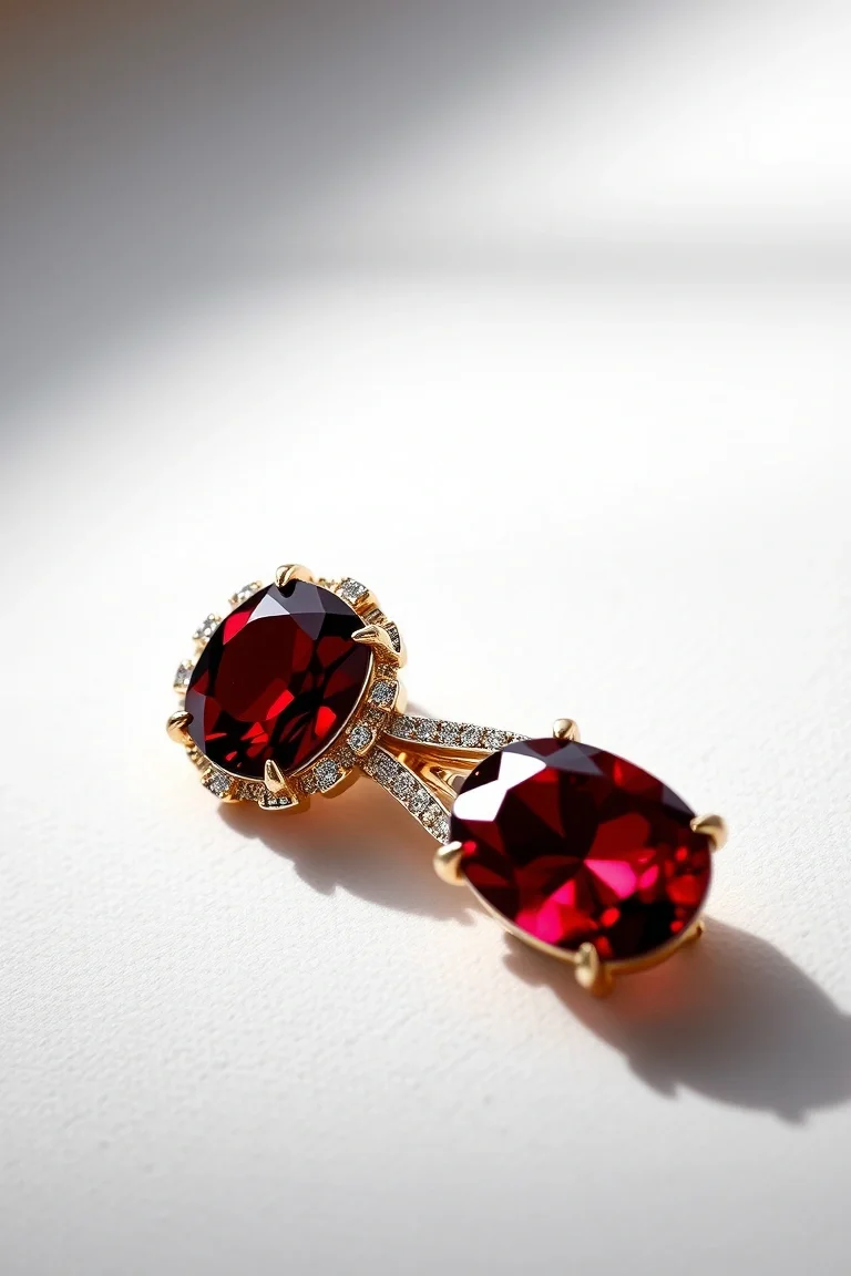 14K CONTEMPORARY GARNET DIAMOND SLIDE