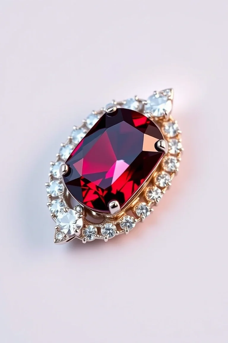 14K CONTEMPORARY GARNET DIAMOND SLIDE