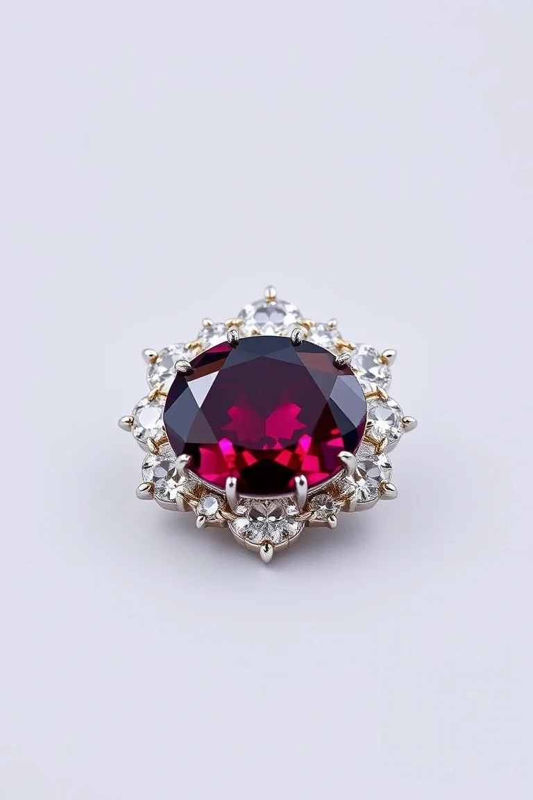 14K CONTEMPORARY GARNET DIAMOND SLIDE