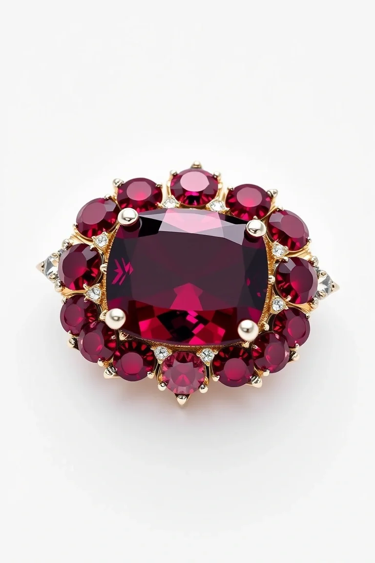 14K CONTEMPORARY GARNET DIAMOND SLIDE