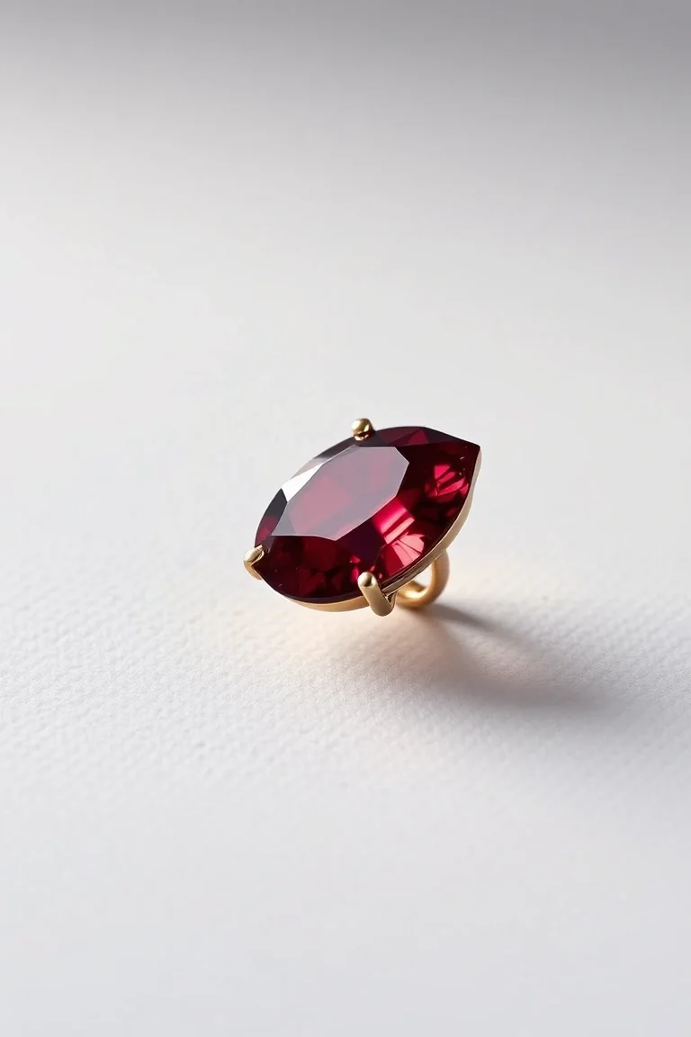 14K CONTEMPORARY GARNET DIAMOND SLIDE