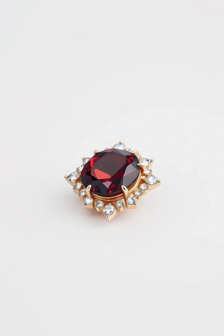 14K CONTEMPORARY GARNET DIAMOND SLIDE