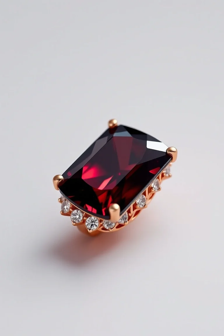 14K CONTEMPORARY GARNET DIAMOND SLIDE
