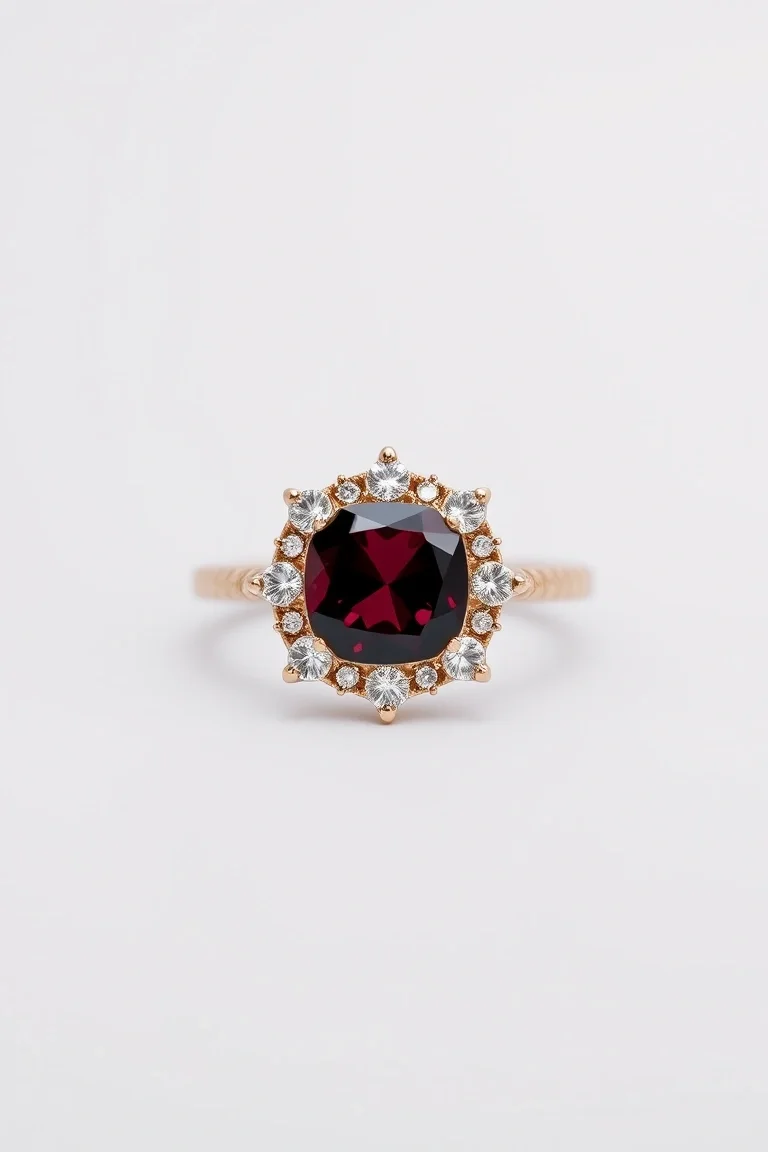 14K CONTEMPORARY GARNET DIAMOND SLIDE