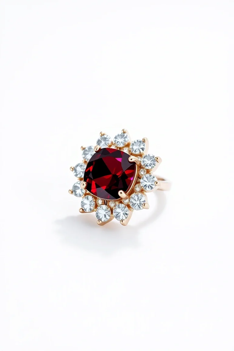 14K CONTEMPORARY GARNET DIAMOND SLIDE