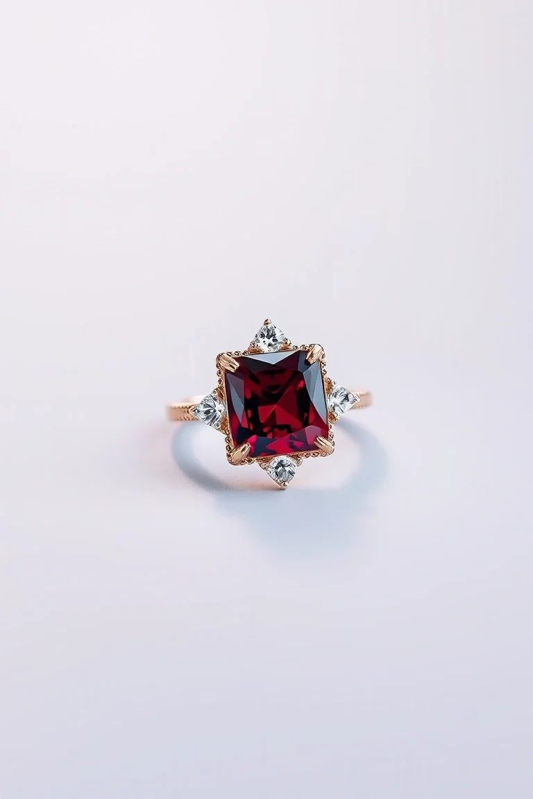 14K CONTEMPORARY GARNET DIAMOND SLIDE