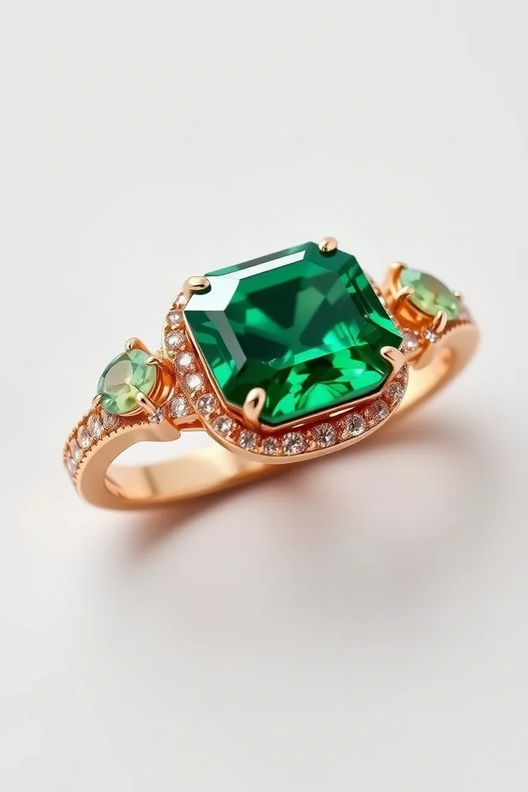 14K CONTEMPORARY GREEN TOURMALINE DIAMOND SLIDE