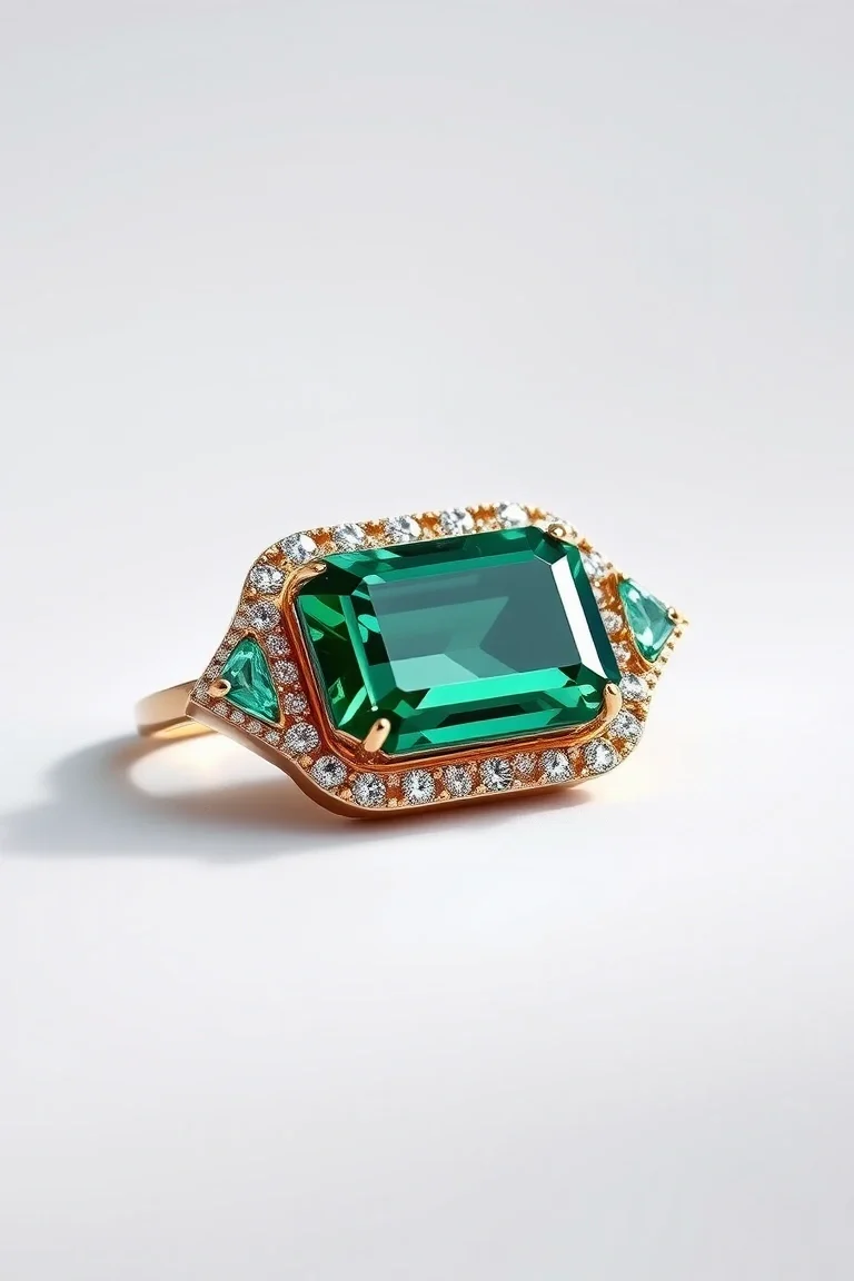 14K CONTEMPORARY GREEN TOURMALINE DIAMOND SLIDE