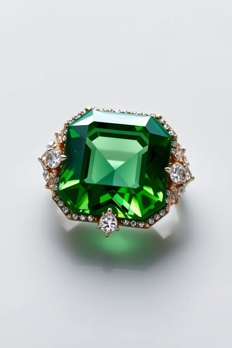 14K CONTEMPORARY GREEN TOURMALINE DIAMOND SLIDE