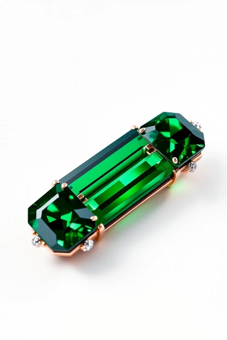 14K CONTEMPORARY GREEN TOURMALINE DIAMOND SLIDE