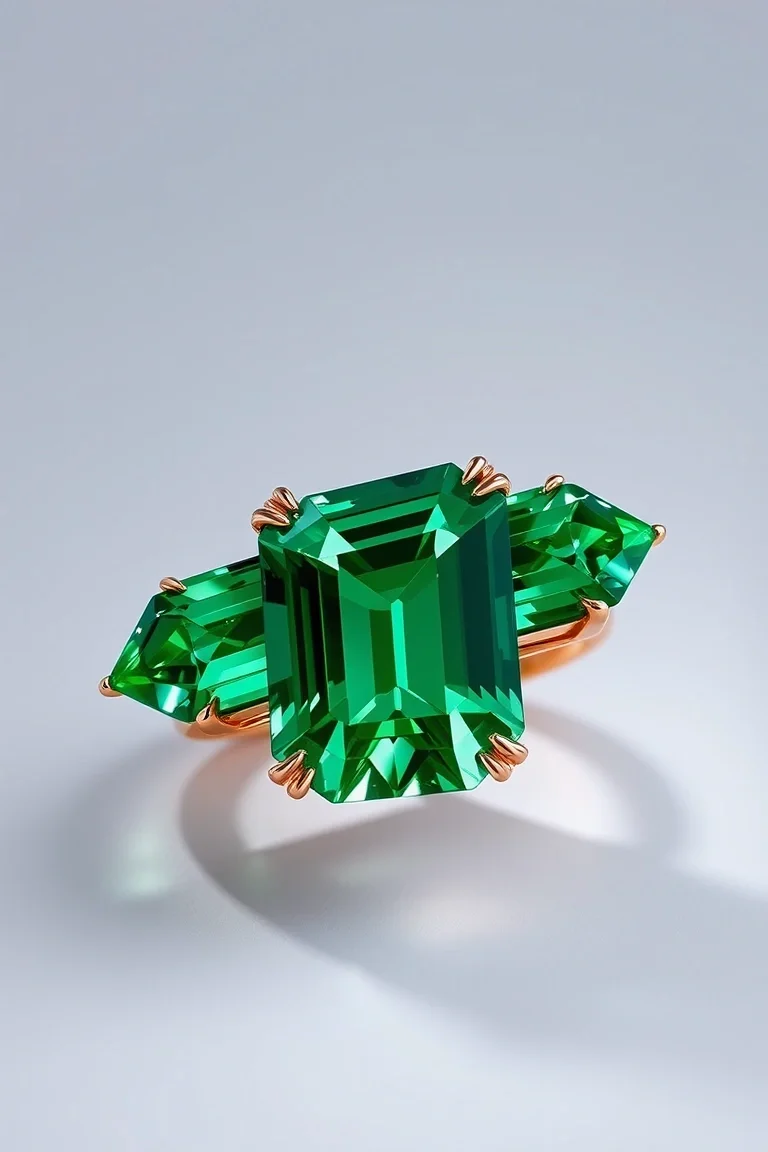 14K CONTEMPORARY GREEN TOURMALINE DIAMOND SLIDE