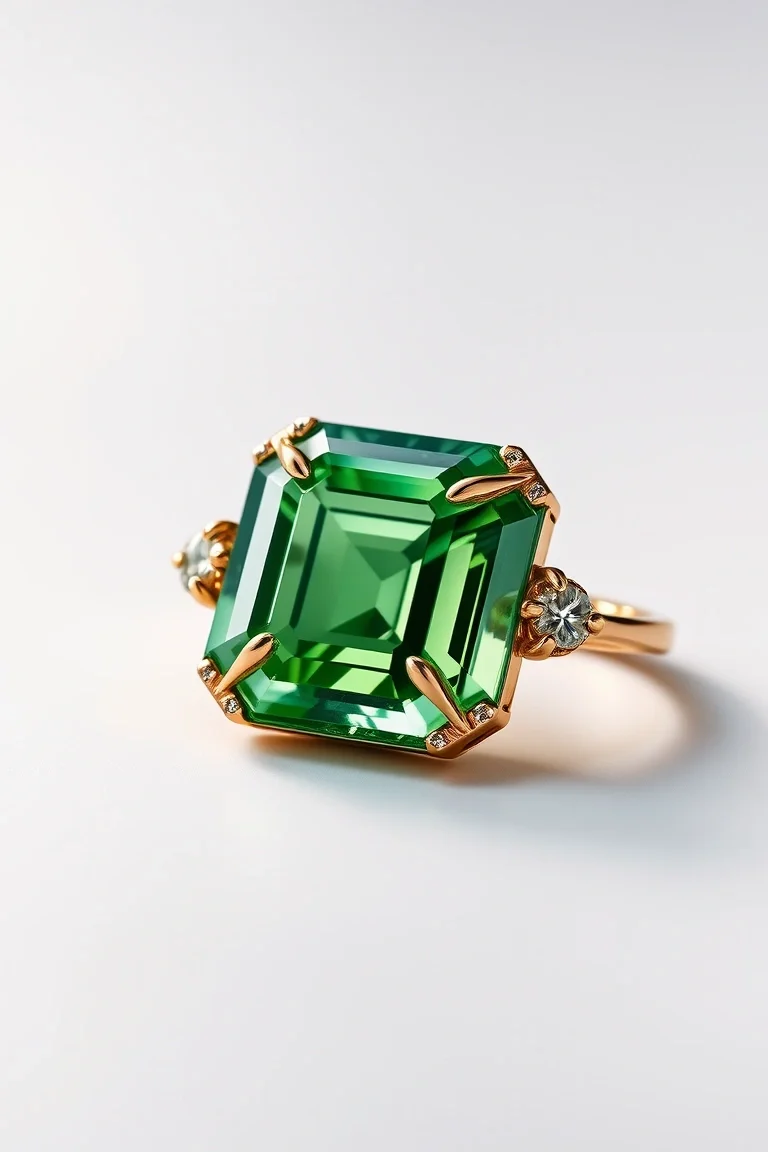 14K CONTEMPORARY GREEN TOURMALINE DIAMOND SLIDE