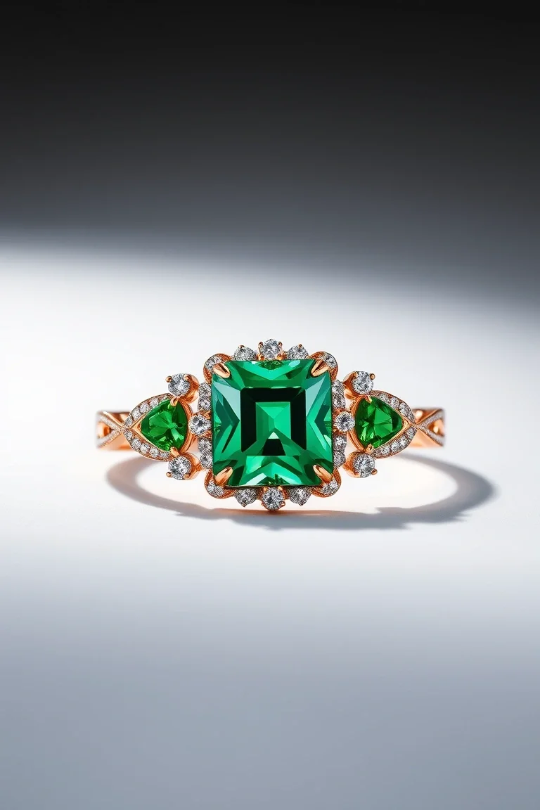 14K CONTEMPORARY GREEN TOURMALINE DIAMOND SLIDE