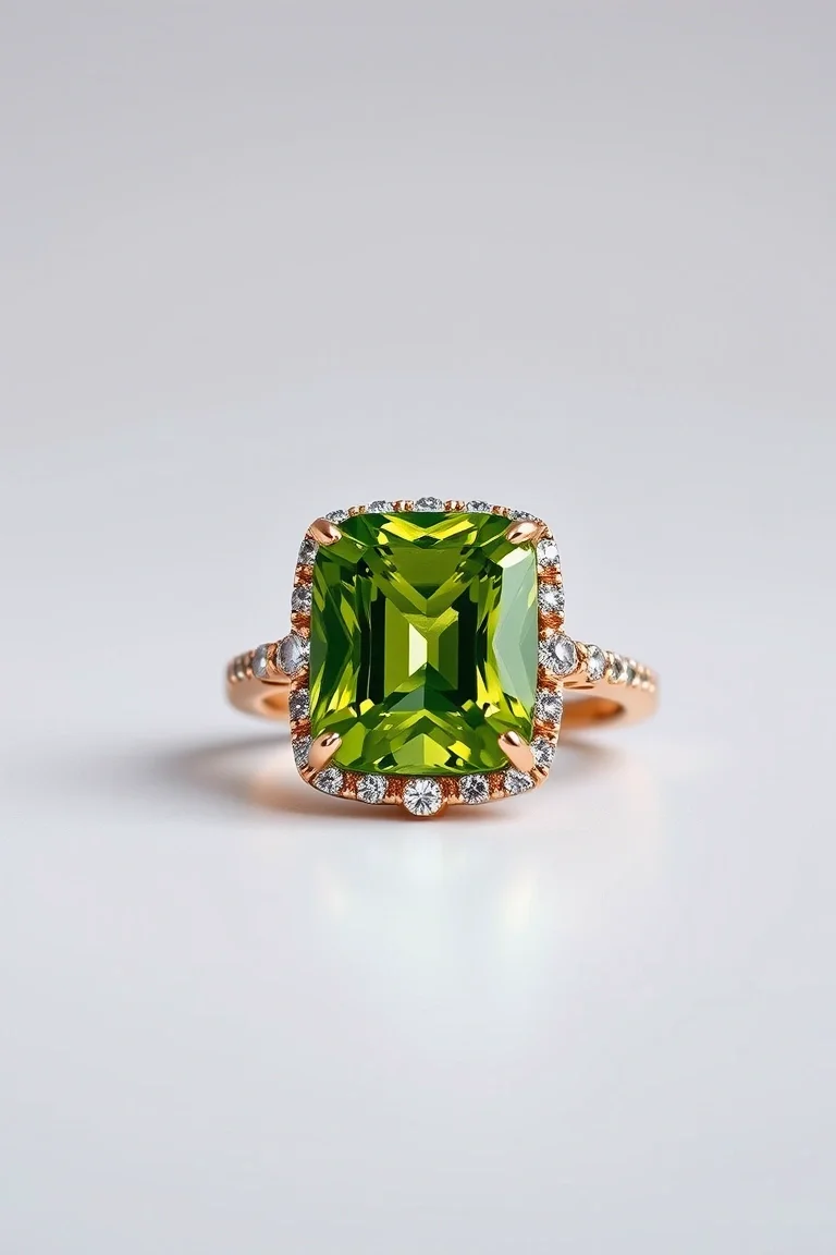 14K CONTEMPORARY PERIDOT DIAMOND SLIDE