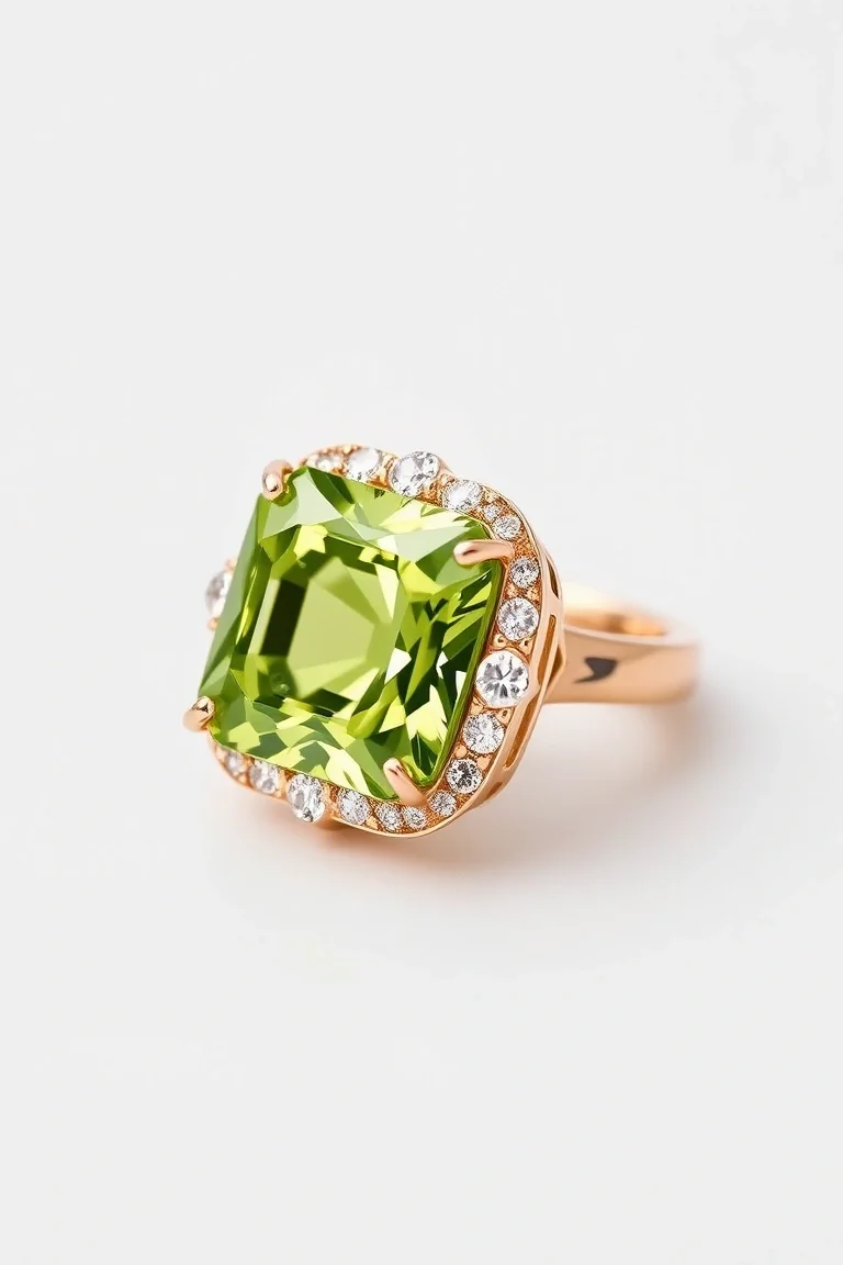 14K CONTEMPORARY PERIDOT DIAMOND SLIDE