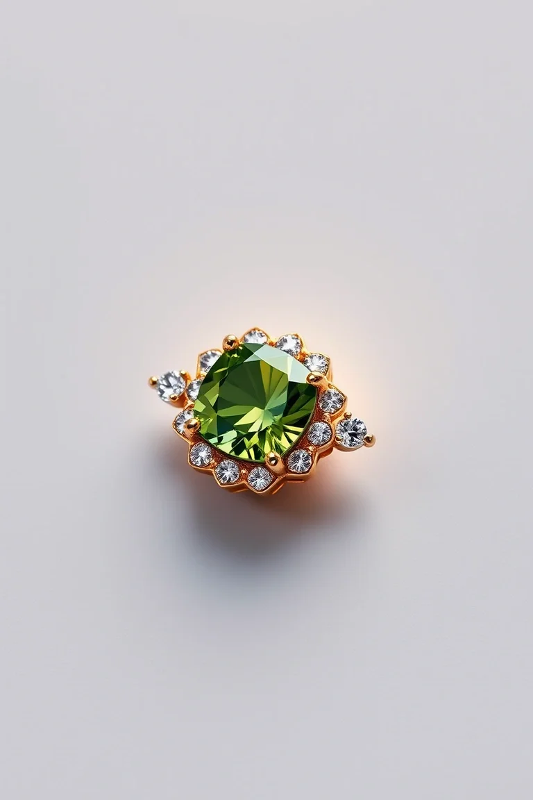 14K CONTEMPORARY PERIDOT DIAMOND SLIDE