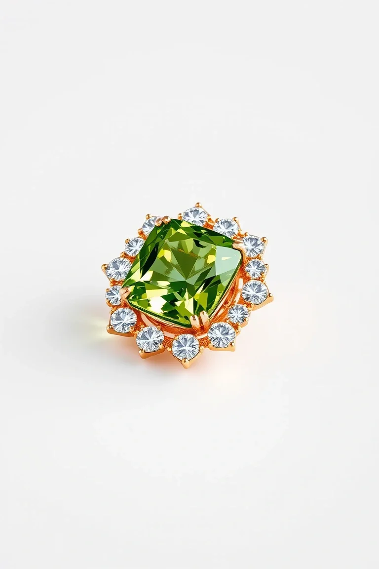 14K CONTEMPORARY PERIDOT DIAMOND SLIDE