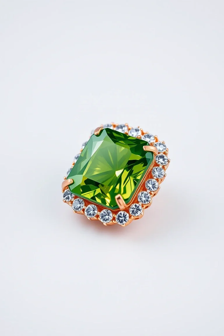14K CONTEMPORARY PERIDOT DIAMOND SLIDE