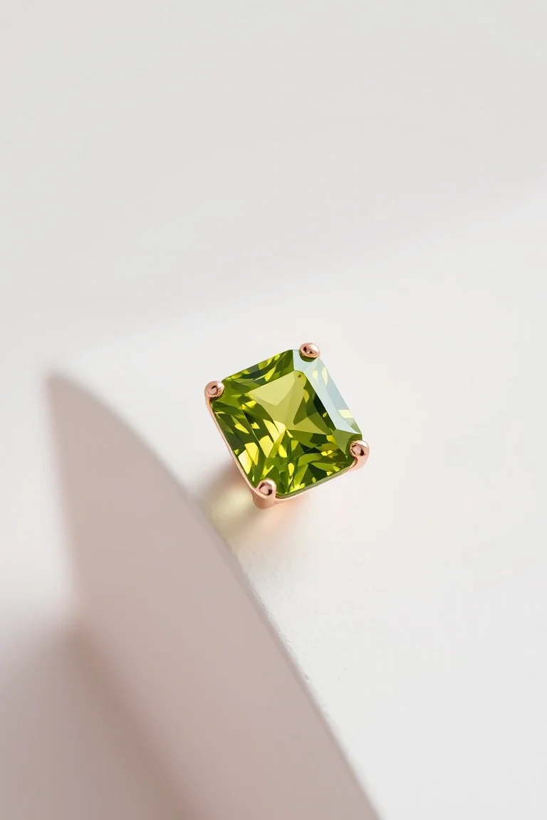 14K CONTEMPORARY PERIDOT DIAMOND SLIDE