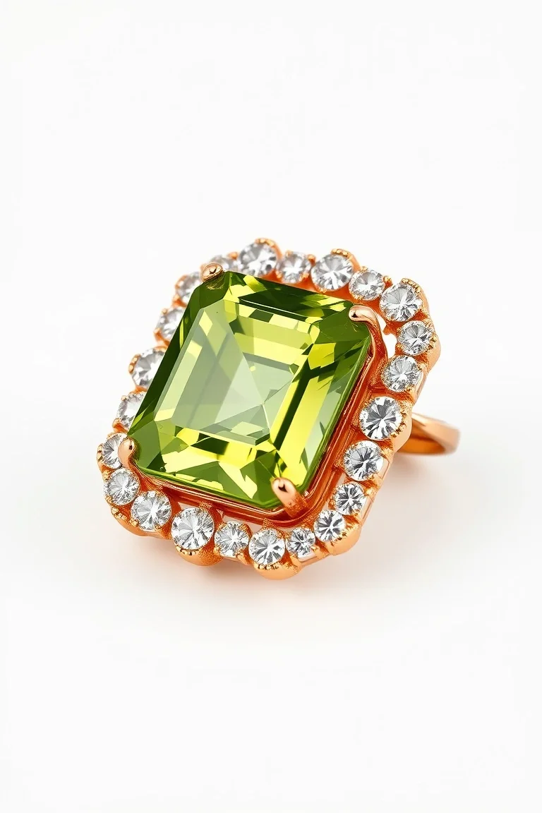 14K CONTEMPORARY PERIDOT DIAMOND SLIDE