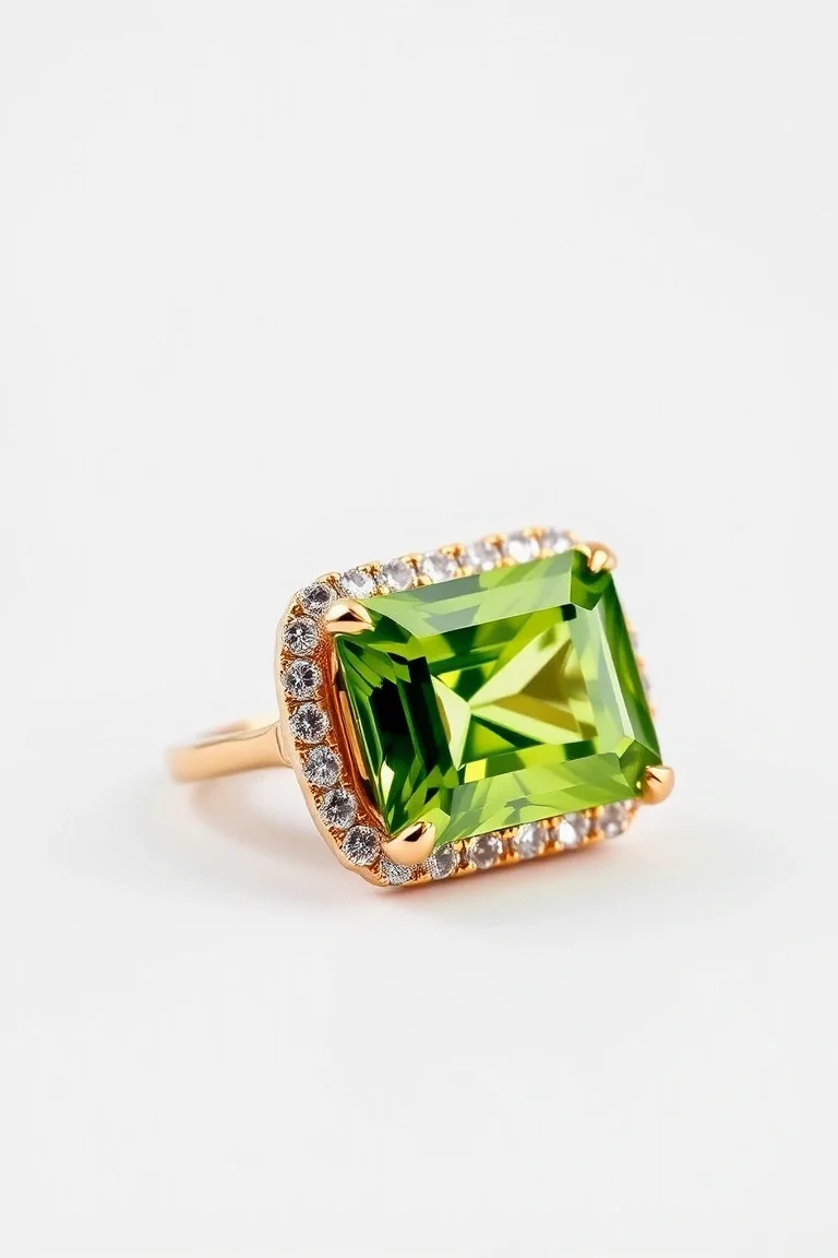 14K CONTEMPORARY PERIDOT DIAMOND SLIDE