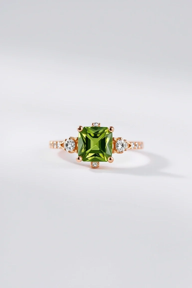 14K CONTEMPORARY PERIDOT DIAMOND SLIDE